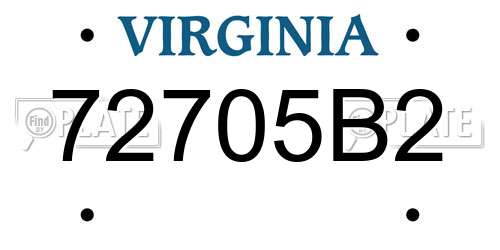 72705B2 Virginia License Plate