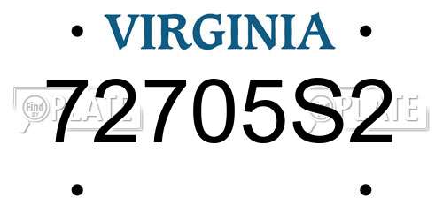 72705S2 Virginia License Plate