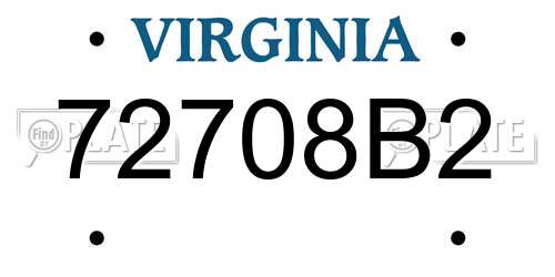 72708B2 Virginia License Plate