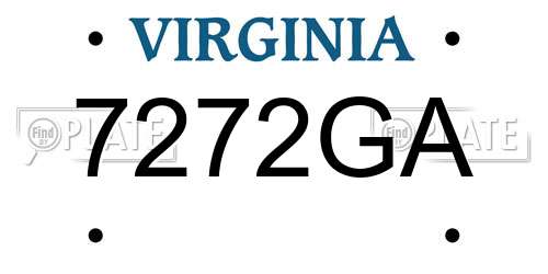 7272GA Virginia License Plate