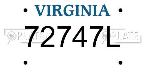 72747L Virginia License Plate
