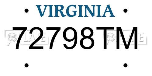 72798TM Virginia License Plate