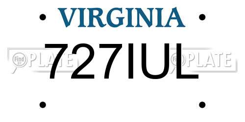 727IUL Virginia License Plate