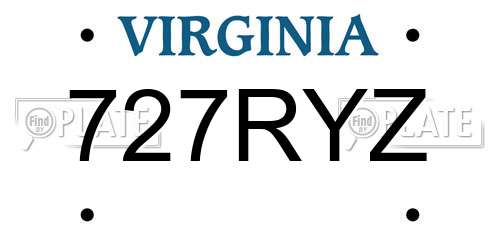 727RYZ Virginia License Plate