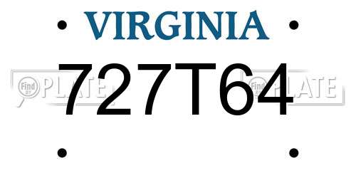 727T64 Virginia License Plate
