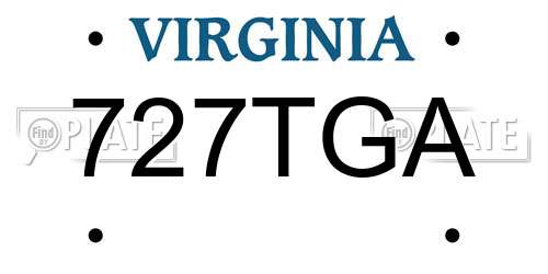727TGA Virginia License Plate