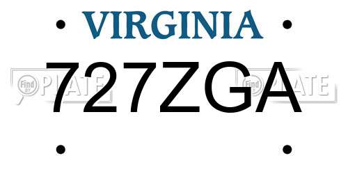 727ZGA Virginia License Plate