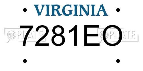 7281EO Virginia License Plate