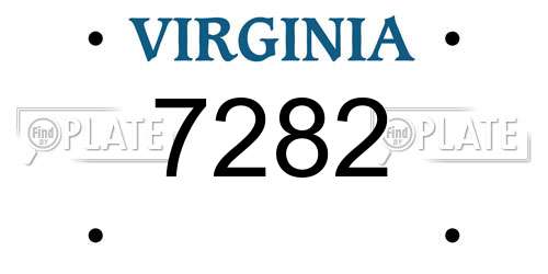 7282 Virginia License Plate