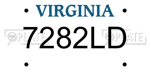 7282LD Virginia License Plate