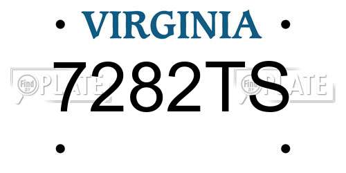 7282TS Virginia License Plate