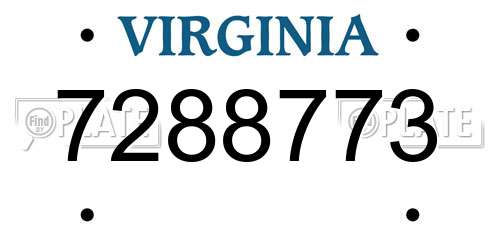 7288773 Virginia License Plate