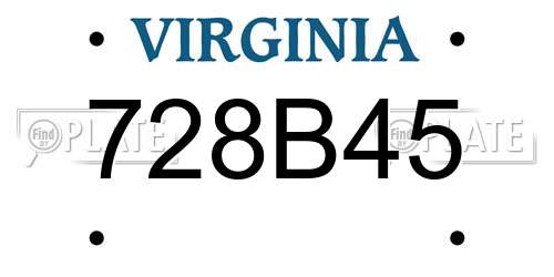 728B45 Virginia License Plate