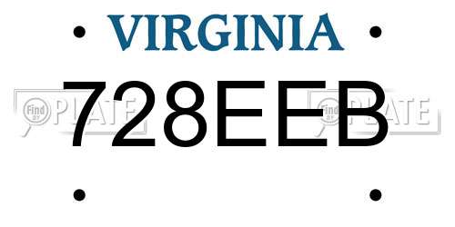 728EEB Virginia License Plate