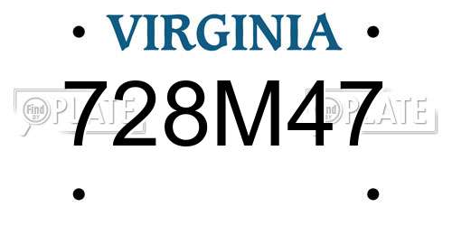 728M47 Virginia License Plate