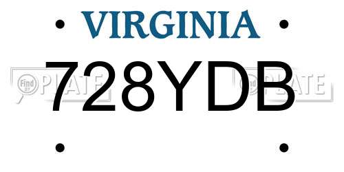 728YDB Virginia License Plate
