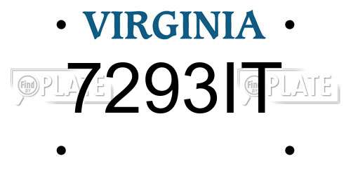 7293IT Virginia License Plate