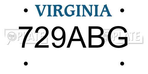729ABG Virginia License Plate