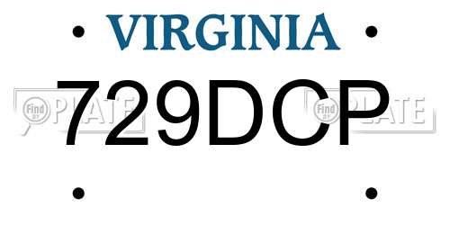 729DCP Virginia License Plate