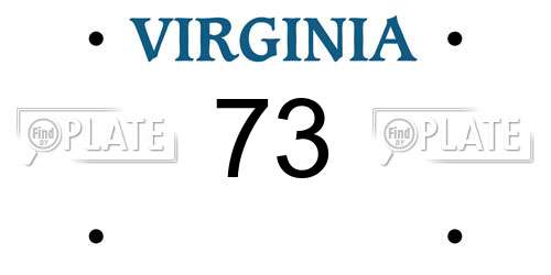 73 Virginia License Plate