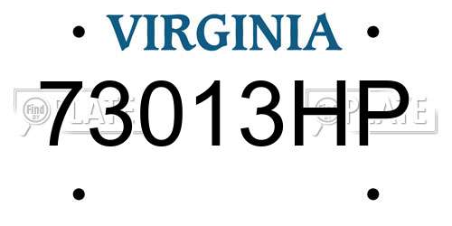 73013HP Virginia License Plate