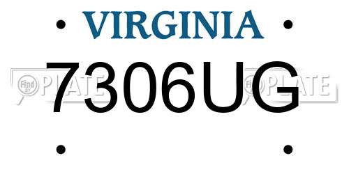 7306UG Virginia License Plate