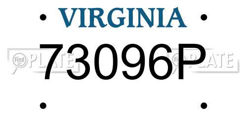 73096P Virginia License Plate
