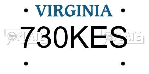 730KES Virginia License Plate