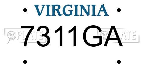 7311GA Virginia License Plate