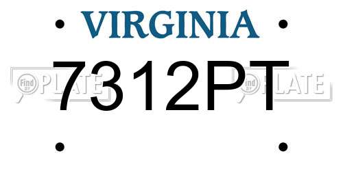 7312PT Virginia License Plate