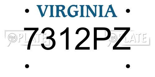 7312PZ Virginia License Plate