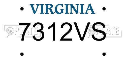 7312VS Virginia License Plate