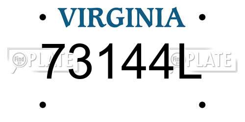 73144L Virginia License Plate