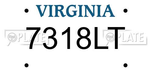 7318LT Virginia License Plate
