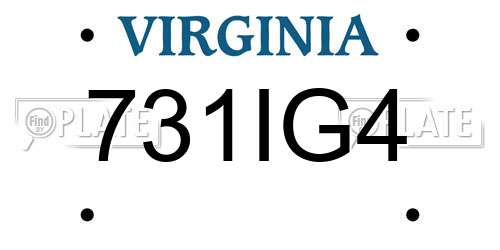 731IG4 Virginia License Plate