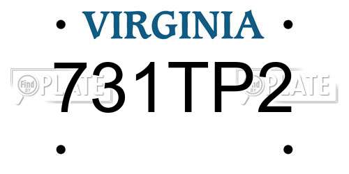731TP2 Virginia License Plate
