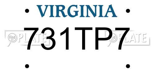 731TP7 Virginia License Plate