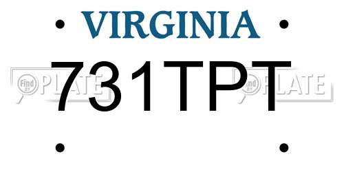 731TPT Virginia License Plate