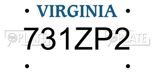 731ZP2 Virginia License Plate