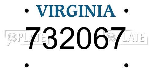 732067 Virginia License Plate