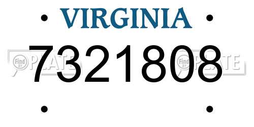 7321808 Virginia License Plate