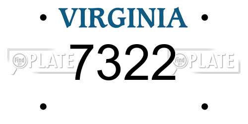 7322 Virginia License Plate