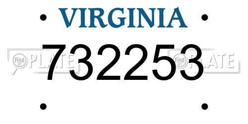 732253 Virginia License Plate