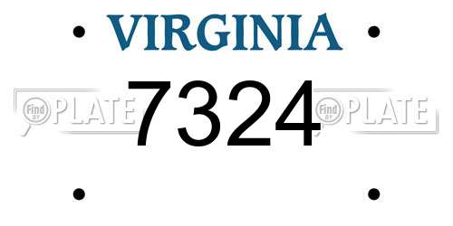 7324 Virginia License Plate