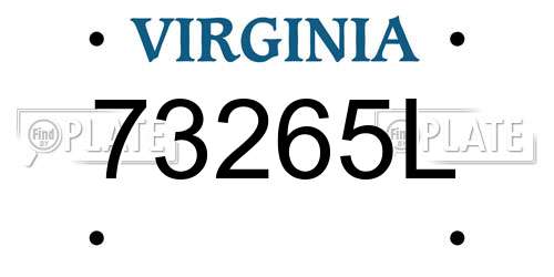 73265L Virginia License Plate