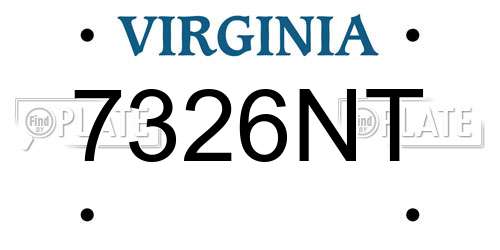 7326NT Virginia License Plate