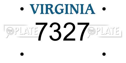7327 Virginia License Plate