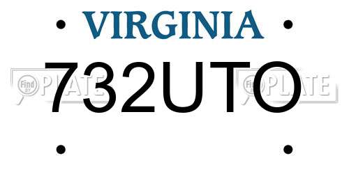 732UTO Virginia License Plate