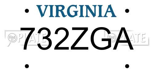 732ZGA Virginia License Plate