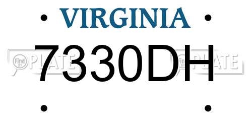 7330DH Virginia License Plate